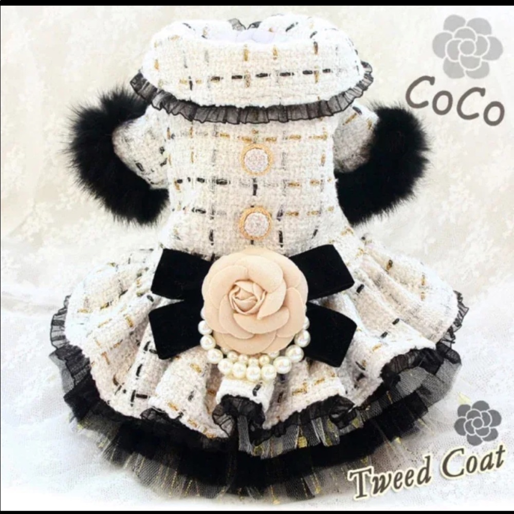 Coco Camelia Dog Tweed Coat